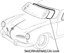 Seal,Front Windshield,Cal-Look, Ghia