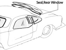 Seal, Rear Window, Cal-Look, Conv. Ghia ' 69 1/2 - ' 74