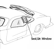 Seal,Qtr. Window, Left, Complete, Ghia ' 72 - ' 74