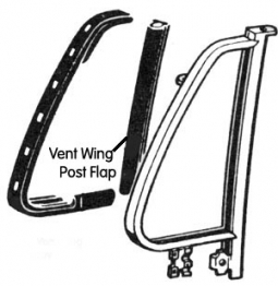 Seal,Vent Wing Post Flap,<Br>Pair,Bus 50 - ' 67