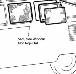 Seal, Side Window, Non Pop-Out. Bus'S - '67