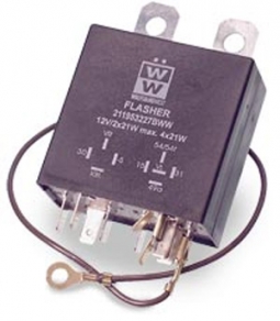 TURN SIGNAL FLASHER RELAY 12V,  for cars with emergency flashers, 1967-1968