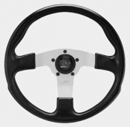 GT Rally Steering Wheels, 13.5" 3-Spoke, 3.0" Dish, Black or Silver