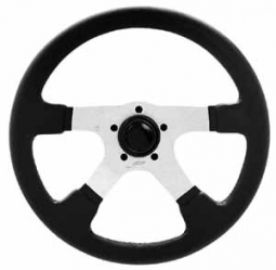 GT Rally Steering Wheel, 14.0", 4-Spoke, 3.75" Dish, Silver