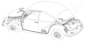 Wiring Harness,Complete Super Beetle Sedan and Convertible 1972 Only